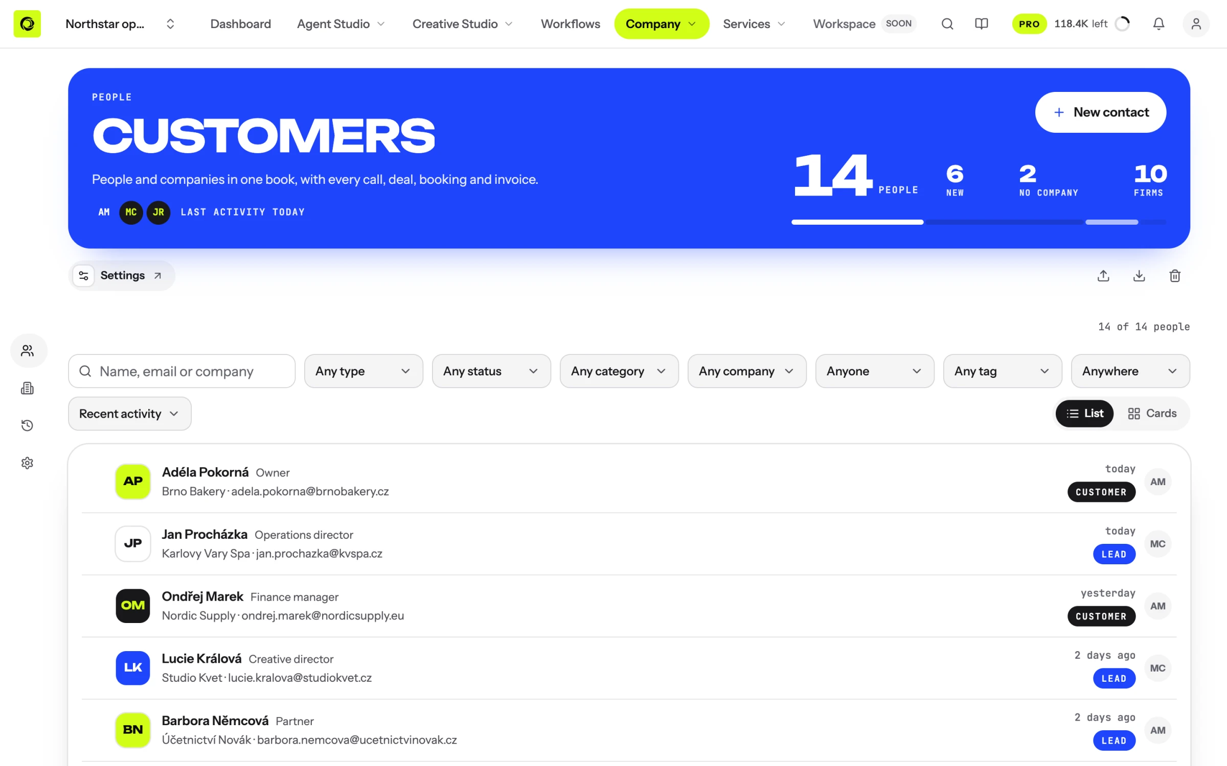 Customers in the Alethe platform